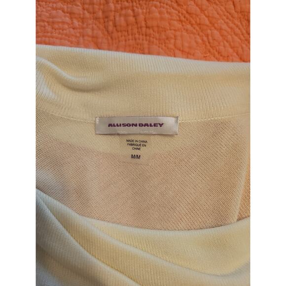 Allison Daley Women's Poncho Size Medium Cream - Picture 3 of 7